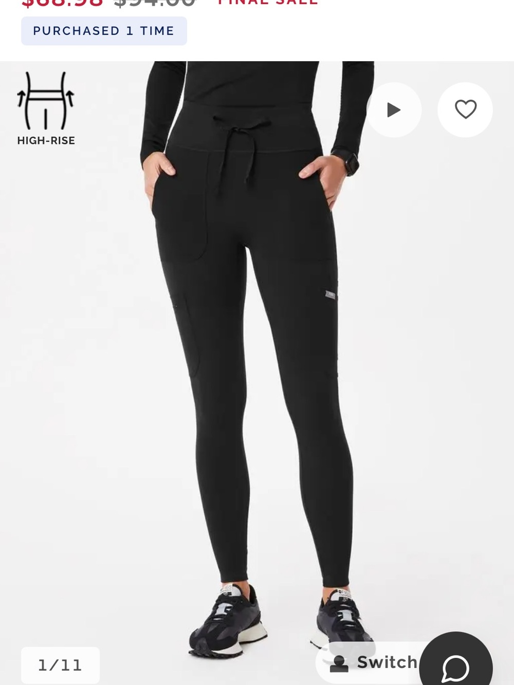 FIGS High-Rise Black Women’s Legging Joggers